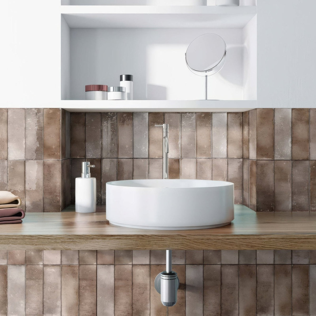 White ceramic vessel sink metropolitan rome with sleek modern design ideal for bathroom countertops