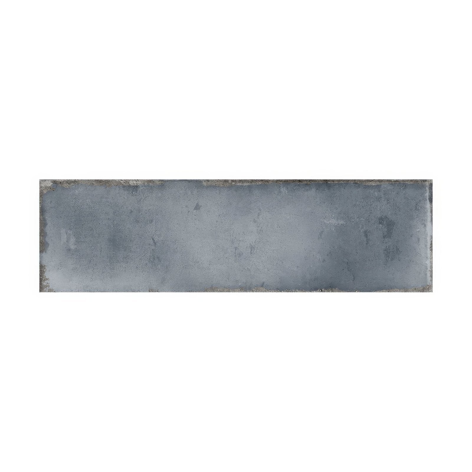 A rectangular matte-finished gray metropolitan sydney tile with subtle texture and slightly uneven edges