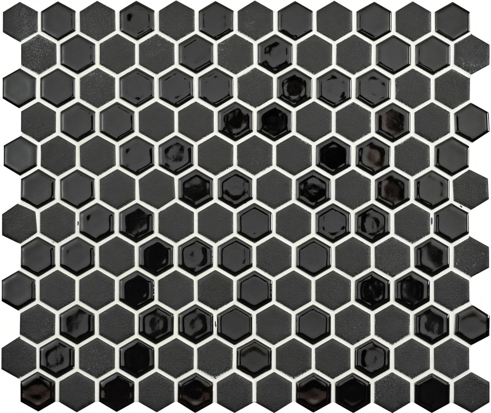 Mini Black Mixed Hexagon