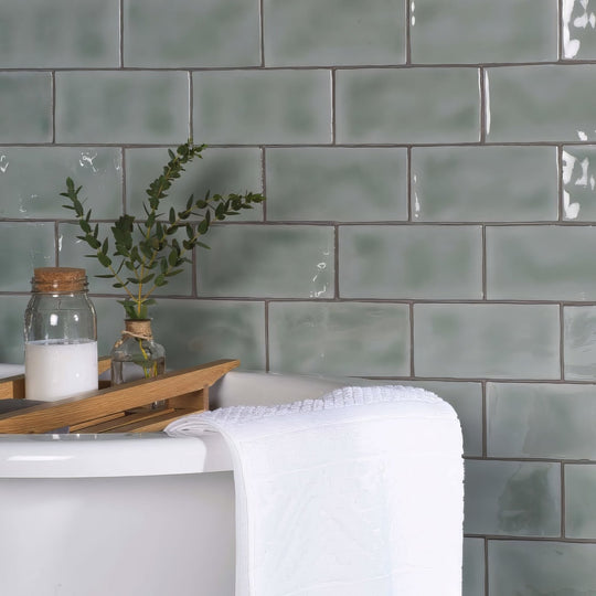 Mint Brick Tile - alternate view