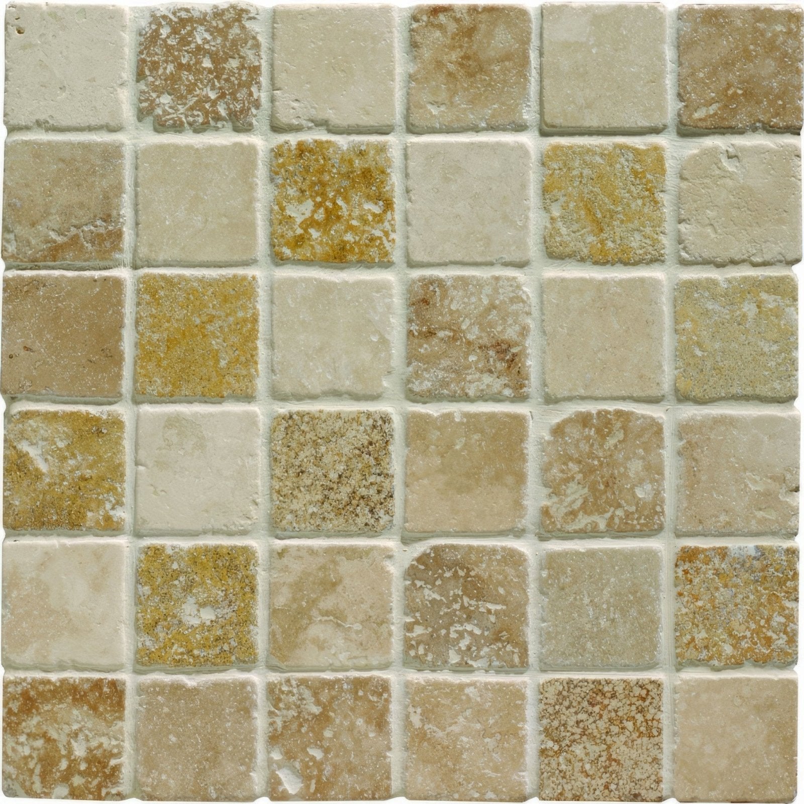 Mixed Travertine 4.8 Venetian Stone Mosaic – close-up detail