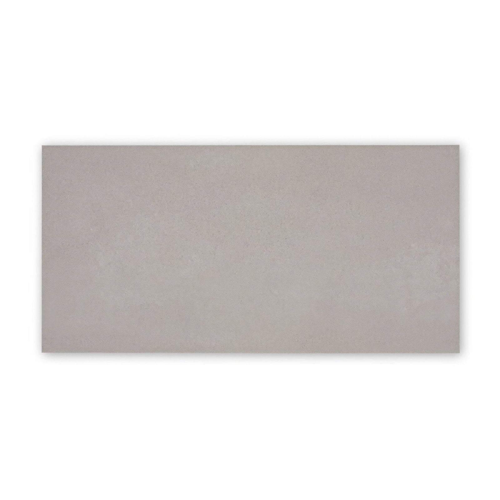 A sleek rectangular gray ceramic Moderna Grey porcelain tile with a subtle matte finish measuring 60 by 30 cm