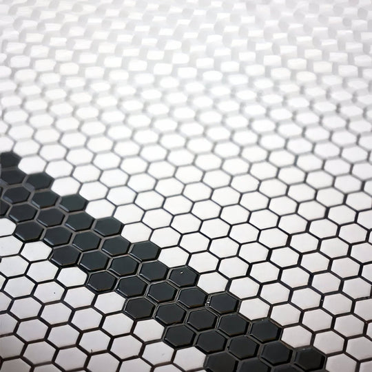 Mono Hex Porcelain Mosaic Noir - alternate view