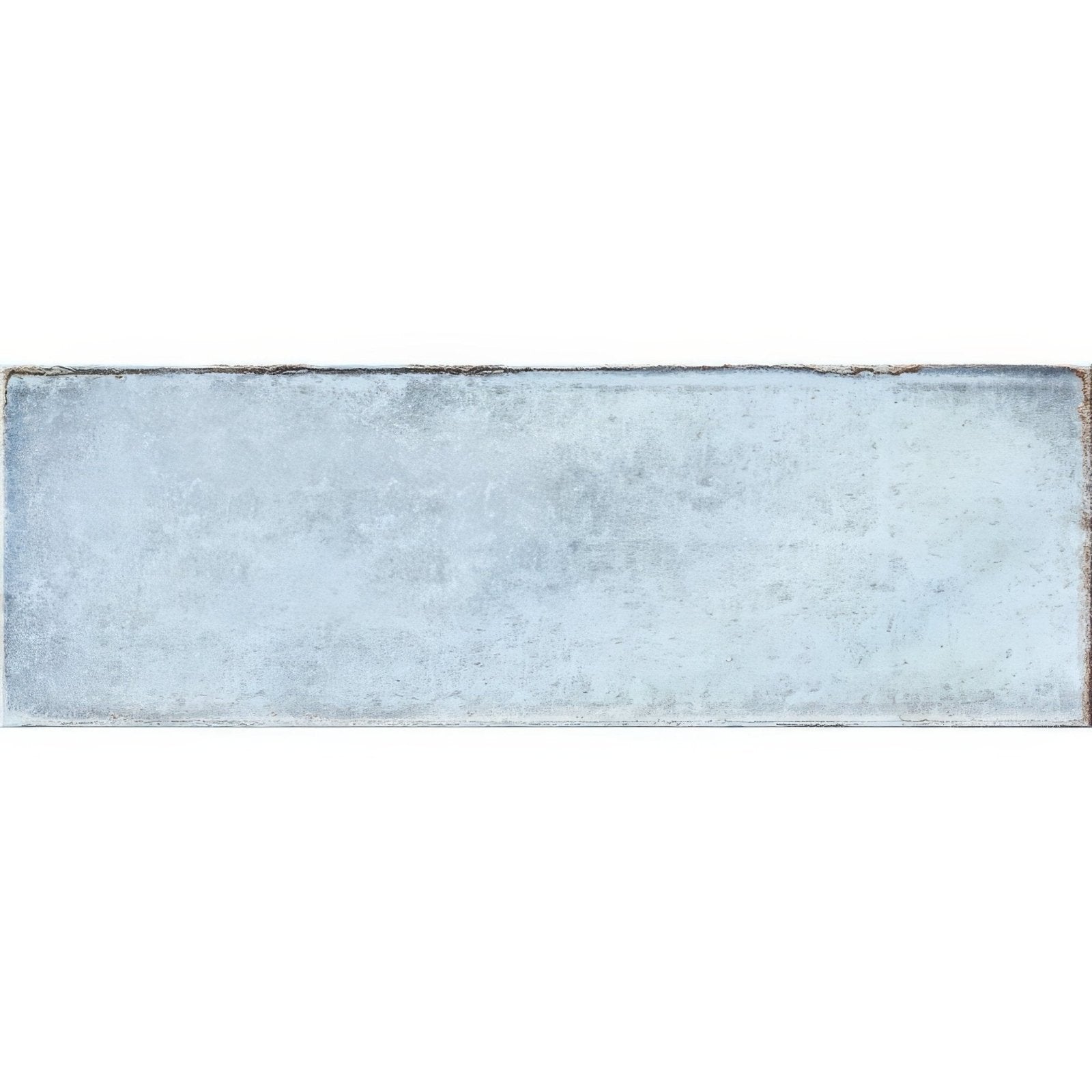 Montblanc Denim 60 x 20cm rectangular light blue ceramic tile with subtle texture and slightly uneven edges
