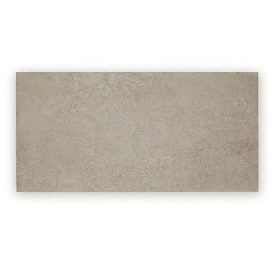Rectangular gray concrete-effect tile montpellier portes 60 x 30cm with subtle textured surface for flooring or walls