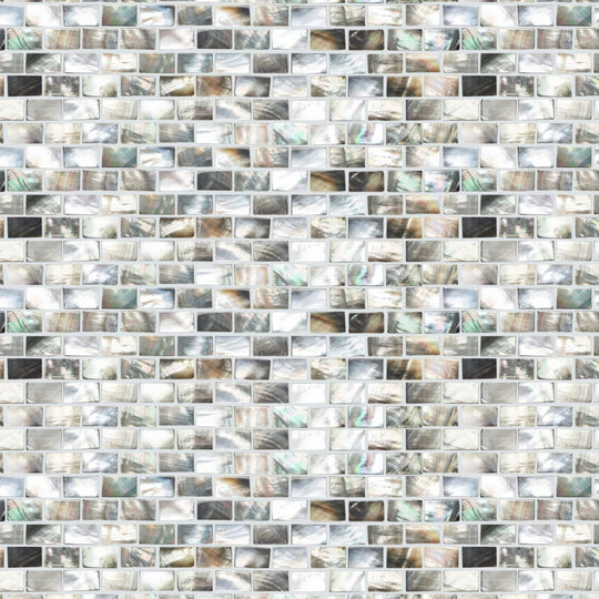 Mother of Pearl Black Rectangle Brick Mosaic - alternate view