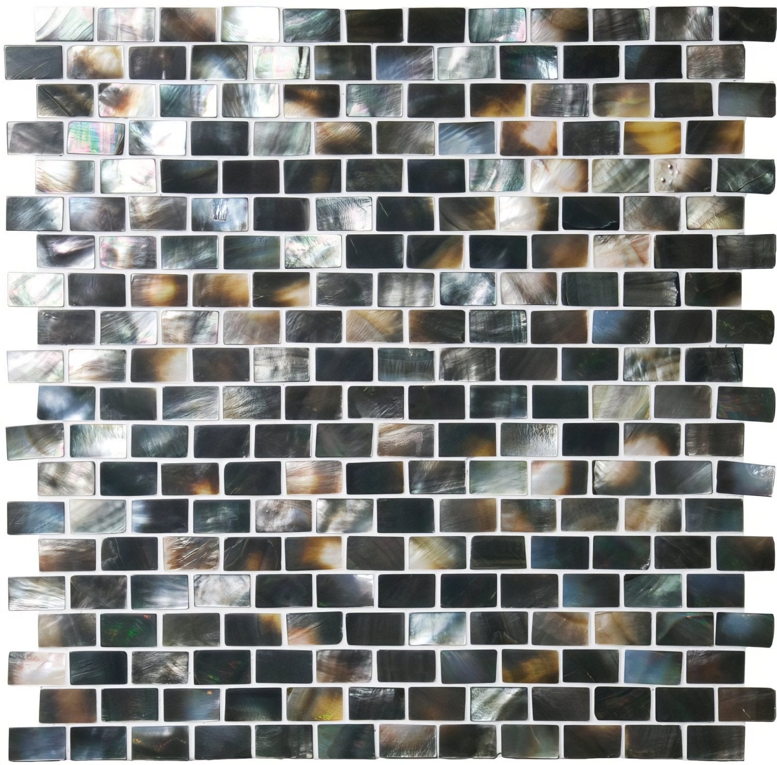 Mother of Pearl Dark Brickbond Shell Mosaic