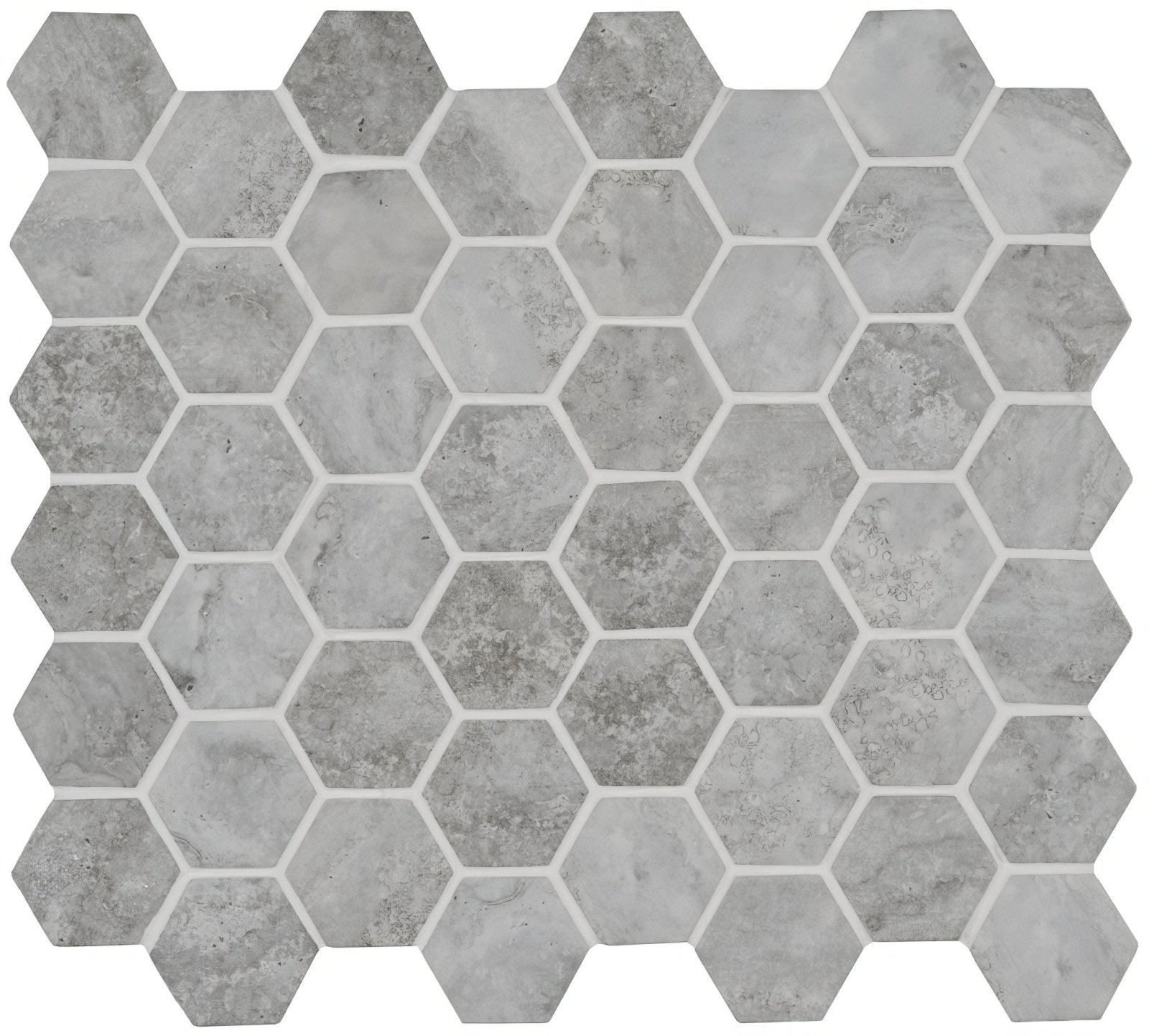 Murano Grey Glass Hexagon Mosaic