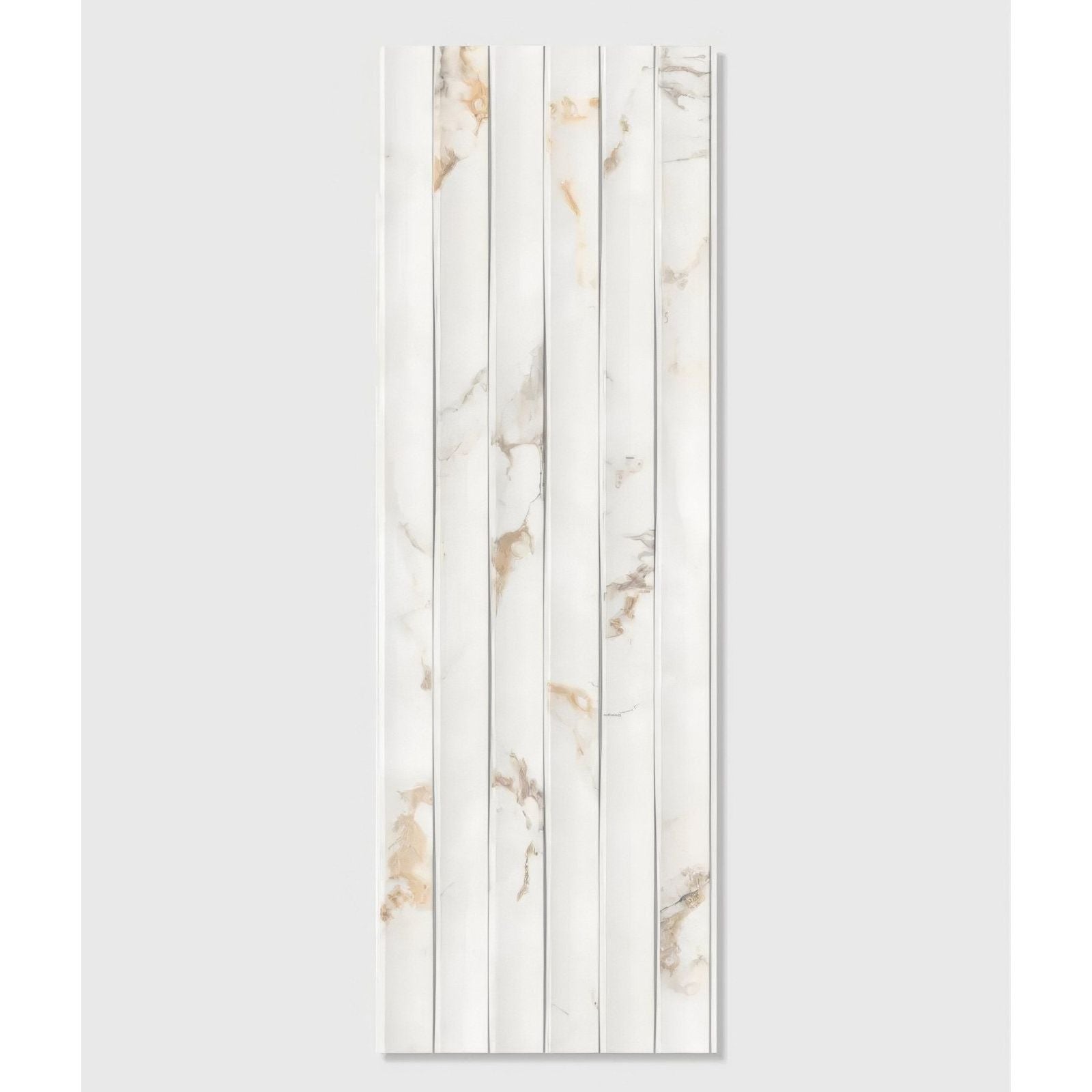 Muscat wall ceramic song decor white marble effect vertical panel with subtle gold and gray veining