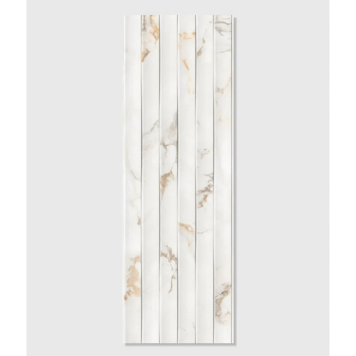 Muscat wall ceramic song decor white marble effect vertical panel with subtle gold and gray veining