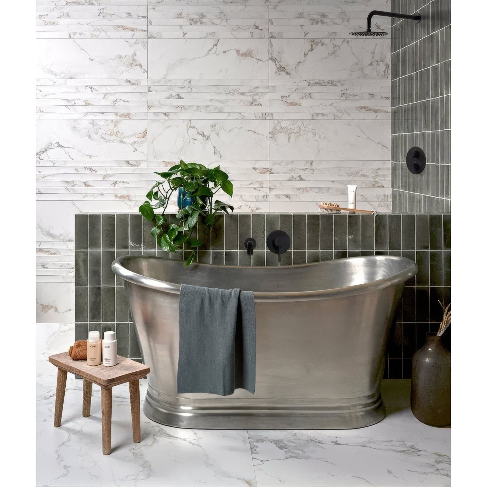 Muscat Wall Ceramic Song Decor in a bathroom setting