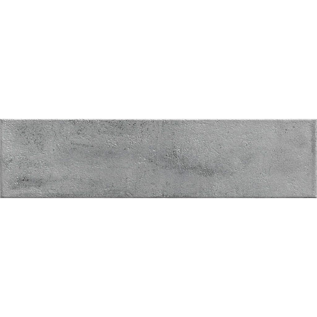 Gray rectangular Mussa Pearl Brillo tile with a textured concrete-like surface ideal for modern flooring and walls