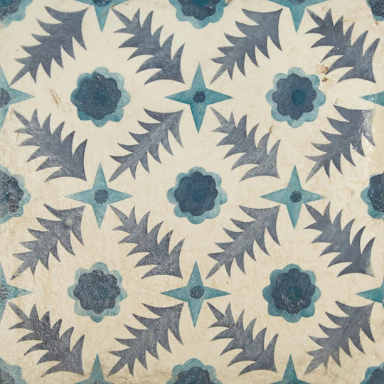 Neisha Crosland Atlas Pine Flower Indigo Terracotta Floor Tile - alternate view