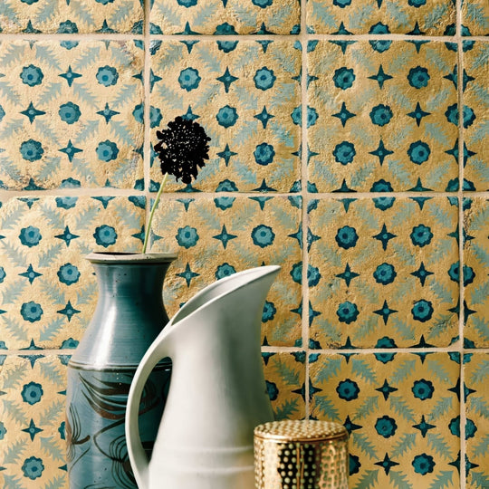 Neisha Crosland Atlas Pine Flower Nile Terracotta Floor Tile - alternate view