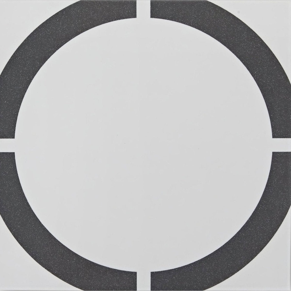 Neisha Crosland Tulia Hula Hoop black square mirror with minimalist silver frame and bold black circular geometric accents