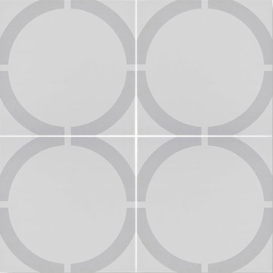 Neisha Crosland Tulia Hula Hoop Dove Porcelain Floor Tile 20x20cm - Grey