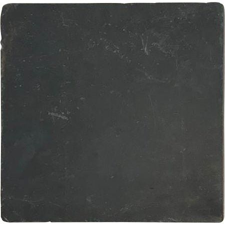 Dark gray honed cabochon square stone with a matte finish and subtle surface imperfections nero slate slate