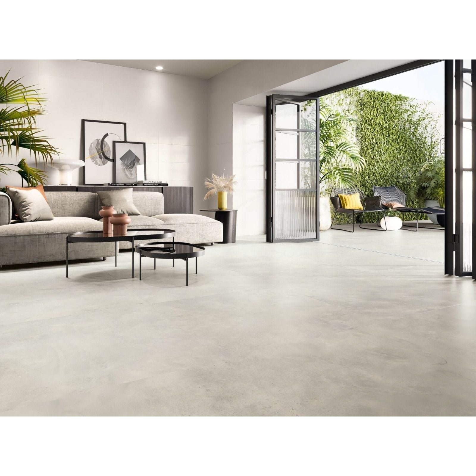 Light gray concrete style floor tile newark 1860 grey matt with smooth matte finish and subtle texture
