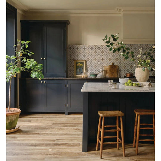 Nina Campbell Goa Indigo Chocolate Porcelain Tile - alternate view