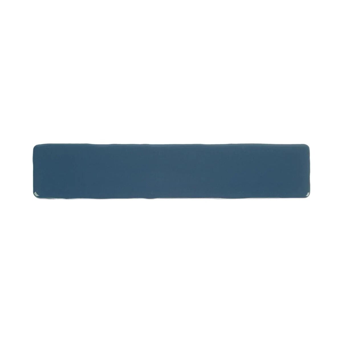 A sleek rectangular navy blue ceramic tile with smooth rounded edges and glossy finish from Nina Campbell Rivage Indigo