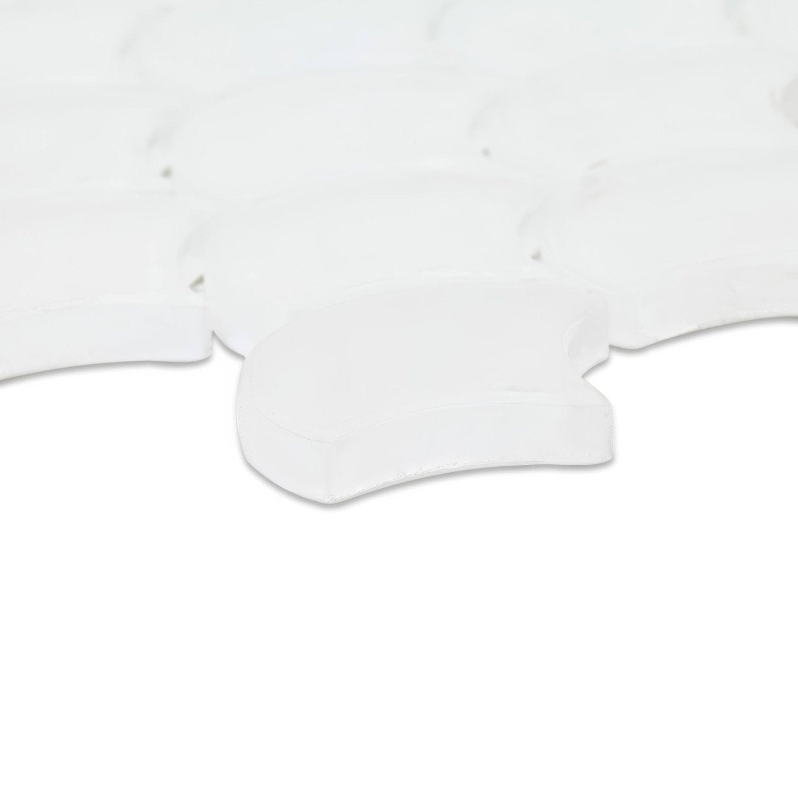 Nordic Glass Tromso Snow Mosaic white scalloped glass mosaic tile