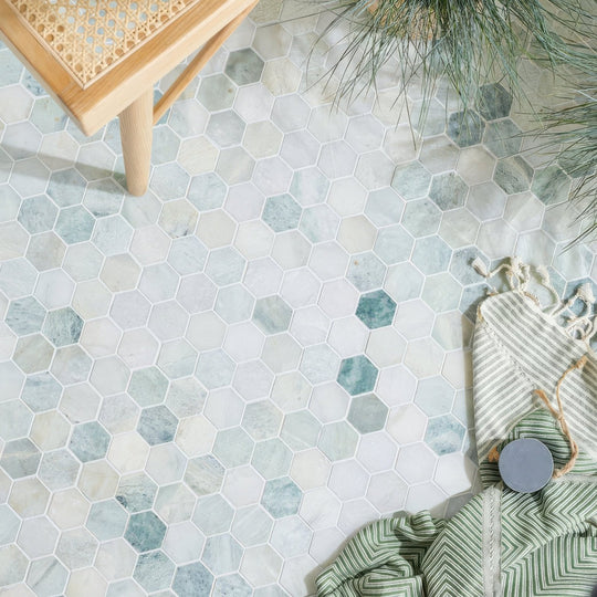 North Haven Hexagon Marble Mosaic Tile - alternate view