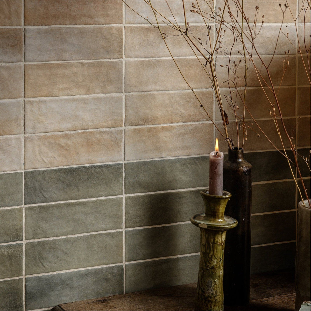 Oasis Veloute Ceramic Sage Matt sage-green ceramic wall tiles