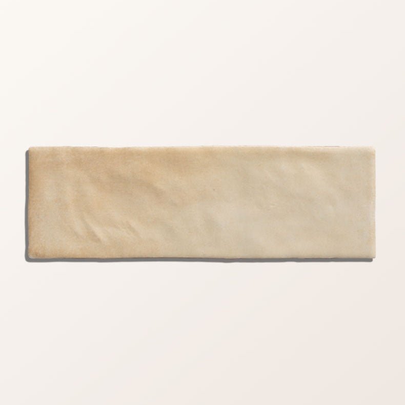 Beige rectangular oasis veloute ceramic sand matt tile with subtle textured surface for flooring and wall use
