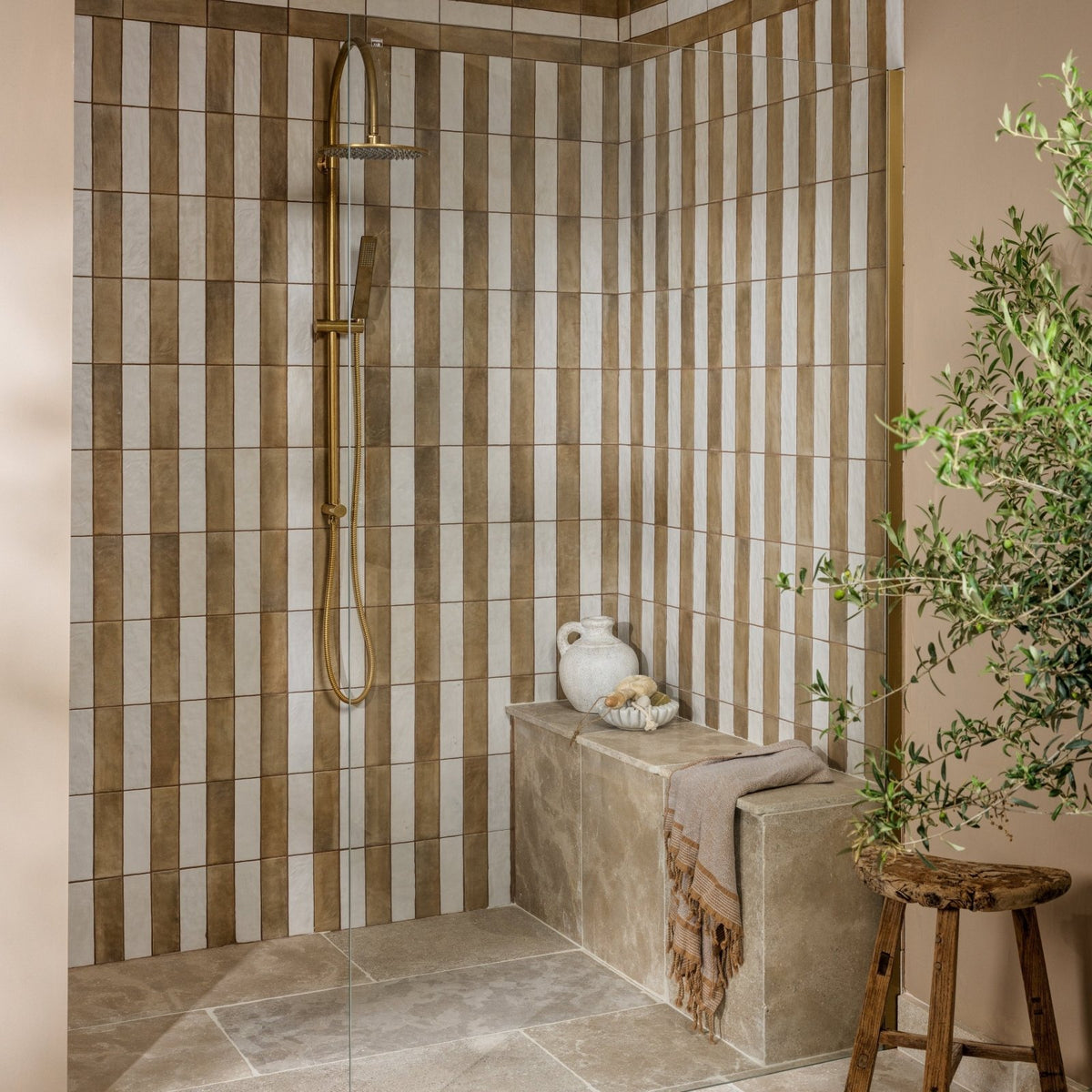 Oasis Veloute Ceramic Tan Matt tan ceramic tile with a matt textured finish