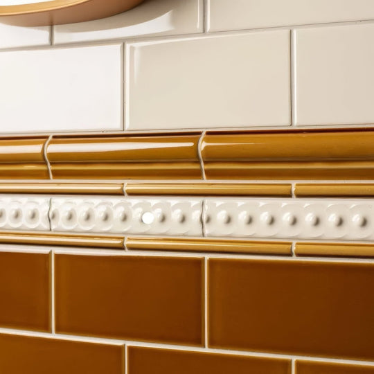 Ochre Omega Moulding Ceramic Wall Tile 152x12mm - alternate view