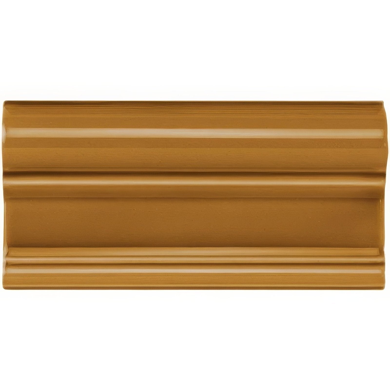 Ochre victoria moulding glossy caramel ceramic baseboard with classic three-tiered molding design
