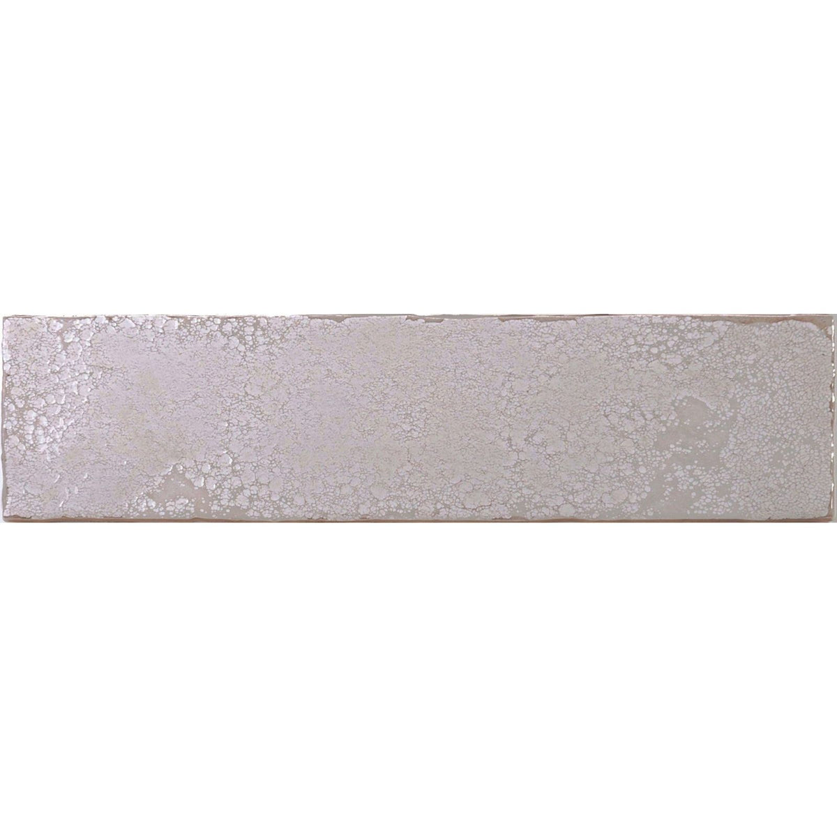 Silver metallic Oken Brick White tile with textured crackled glaze finish for stylish wall and floor applications