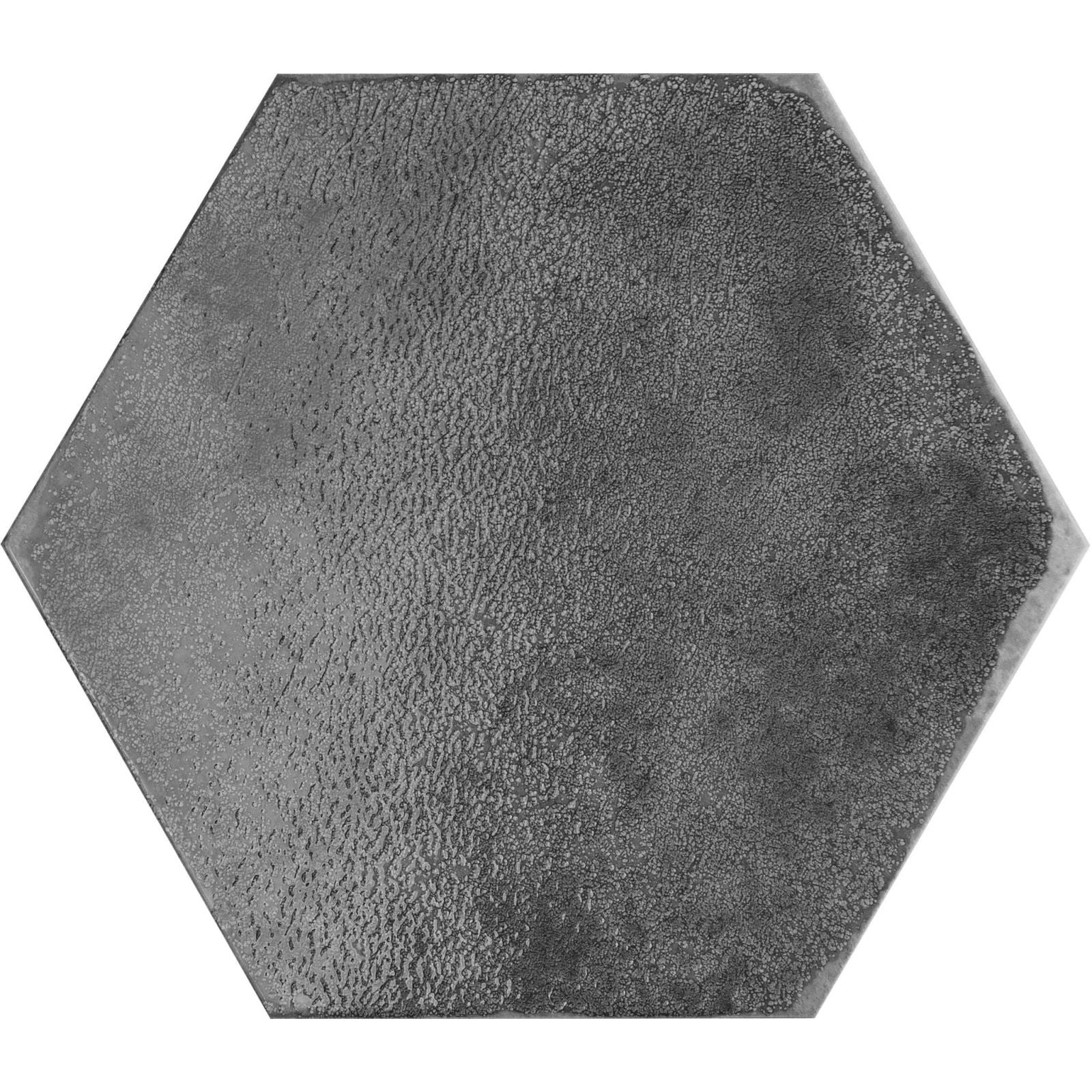 Oken hexagon anthracite dark gray hexagonal tile with textured matte finish for stylish interior surfaces
