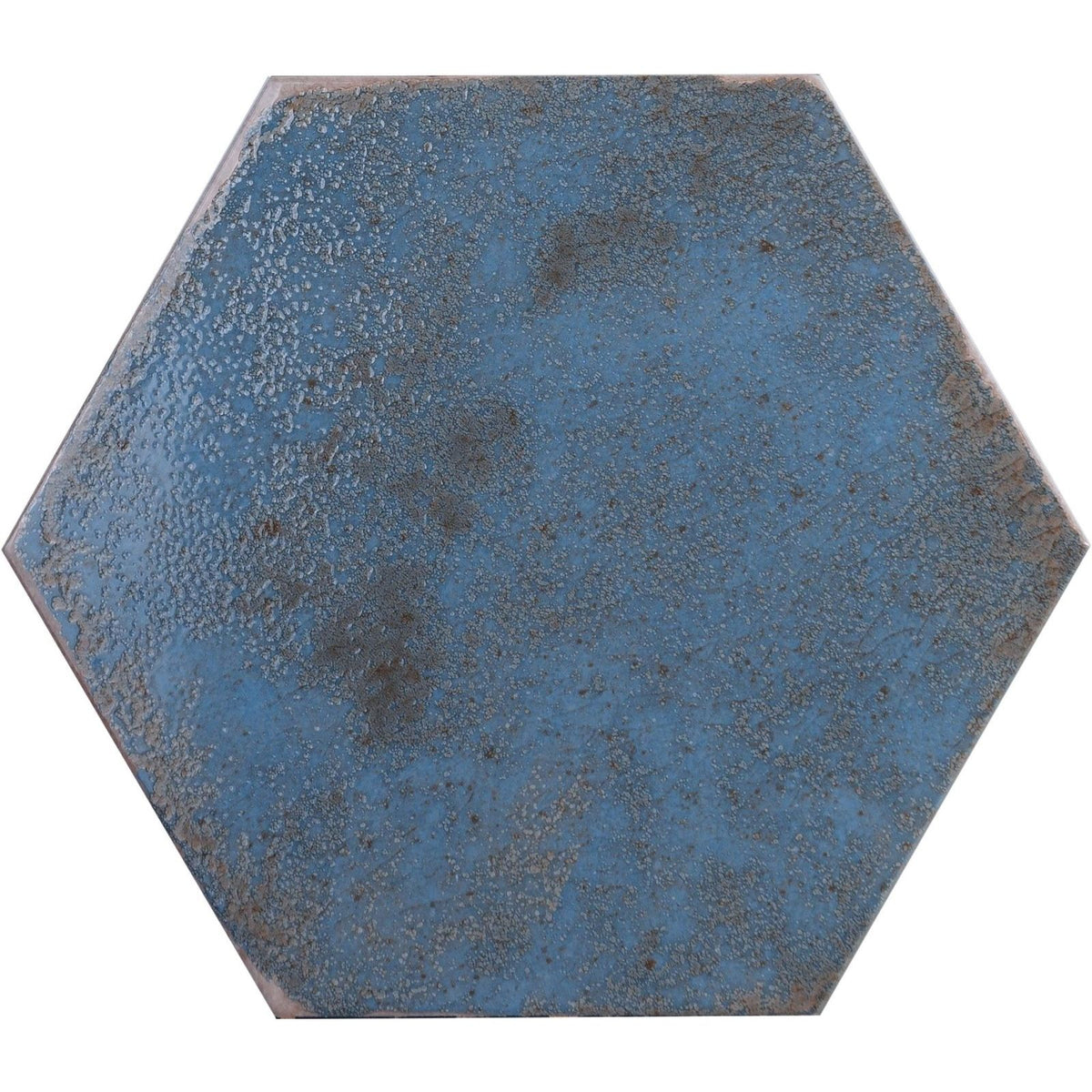 Oken Hexagon Blue Porcelain Wall & Floor Tile - Satin