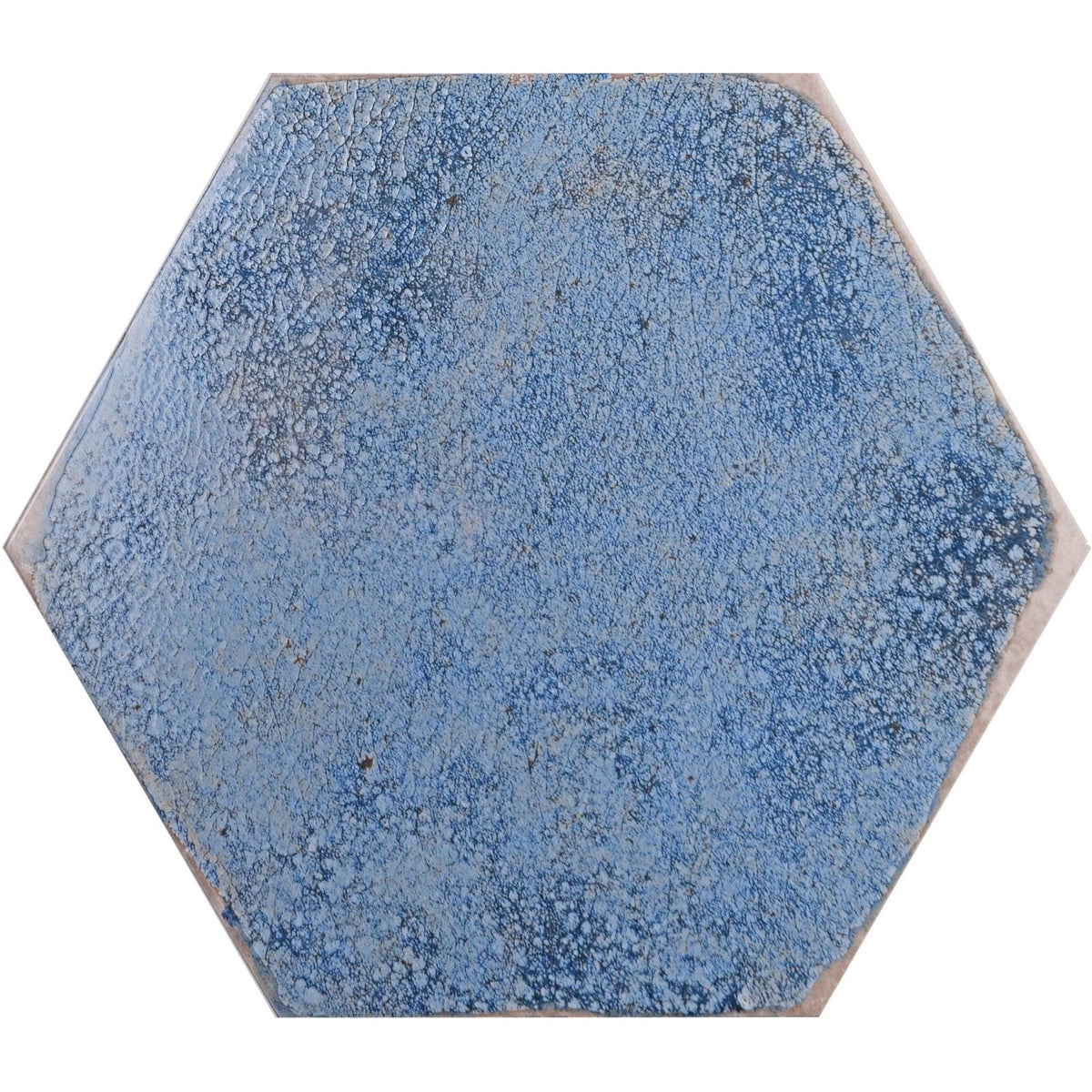 Oken Hexagon Blue Porcelain Wall & Floor Tile - Satin