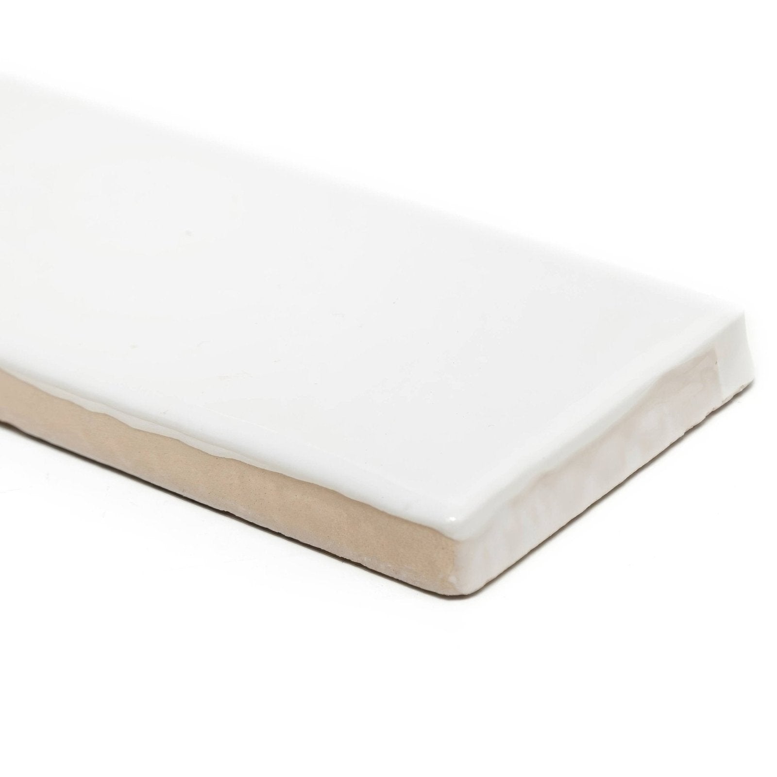 Onda Artic Wall Tiles white glossy ceramic subway tile