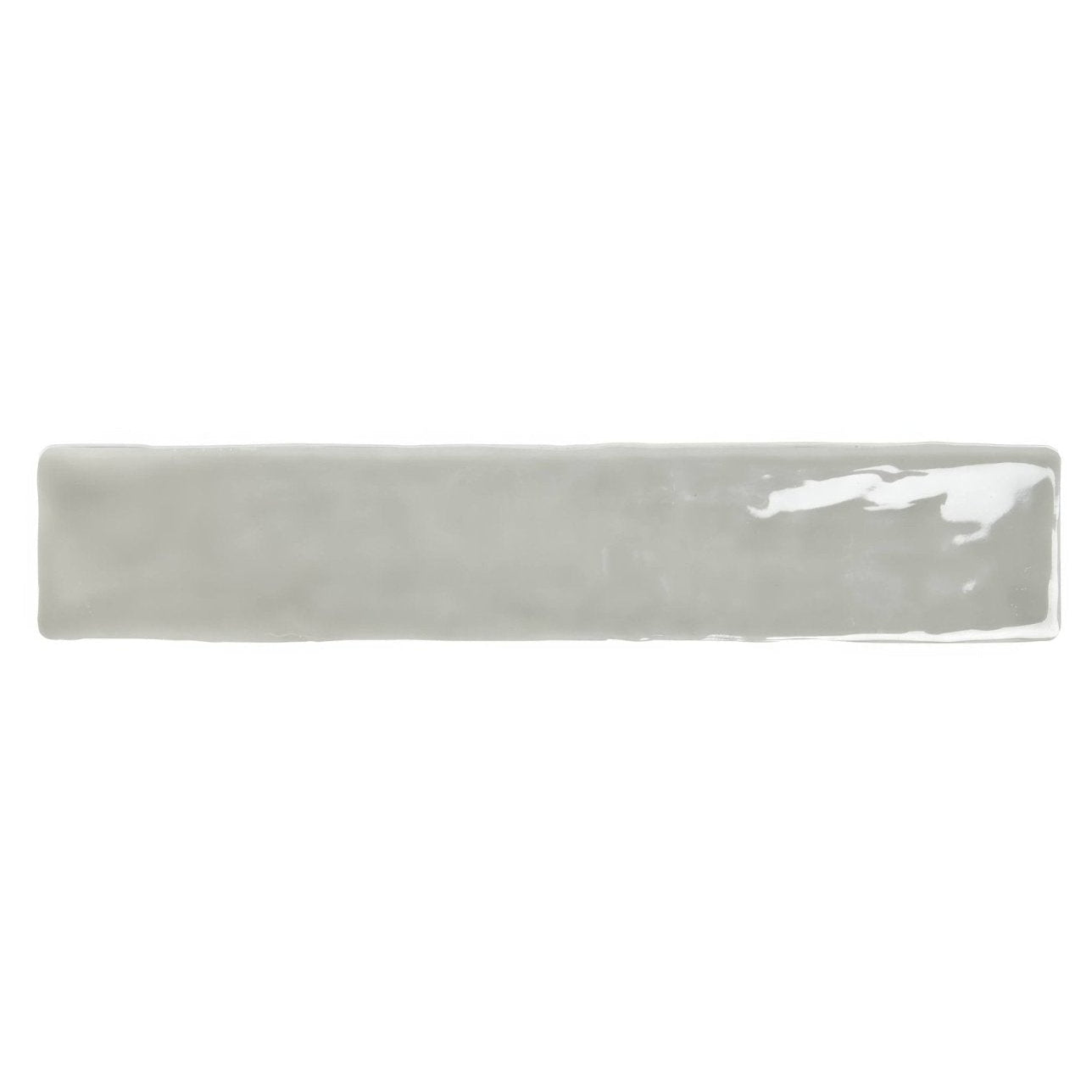 A sleek rectangular ceramic onda chamelon wall tile with matte gray finish and subtle glossy edge highlights