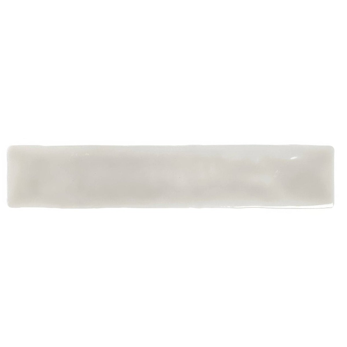 A sleek rectangular white ceramic serving tray with a smooth glossy finish from onda hisbiscus wall tiles collection