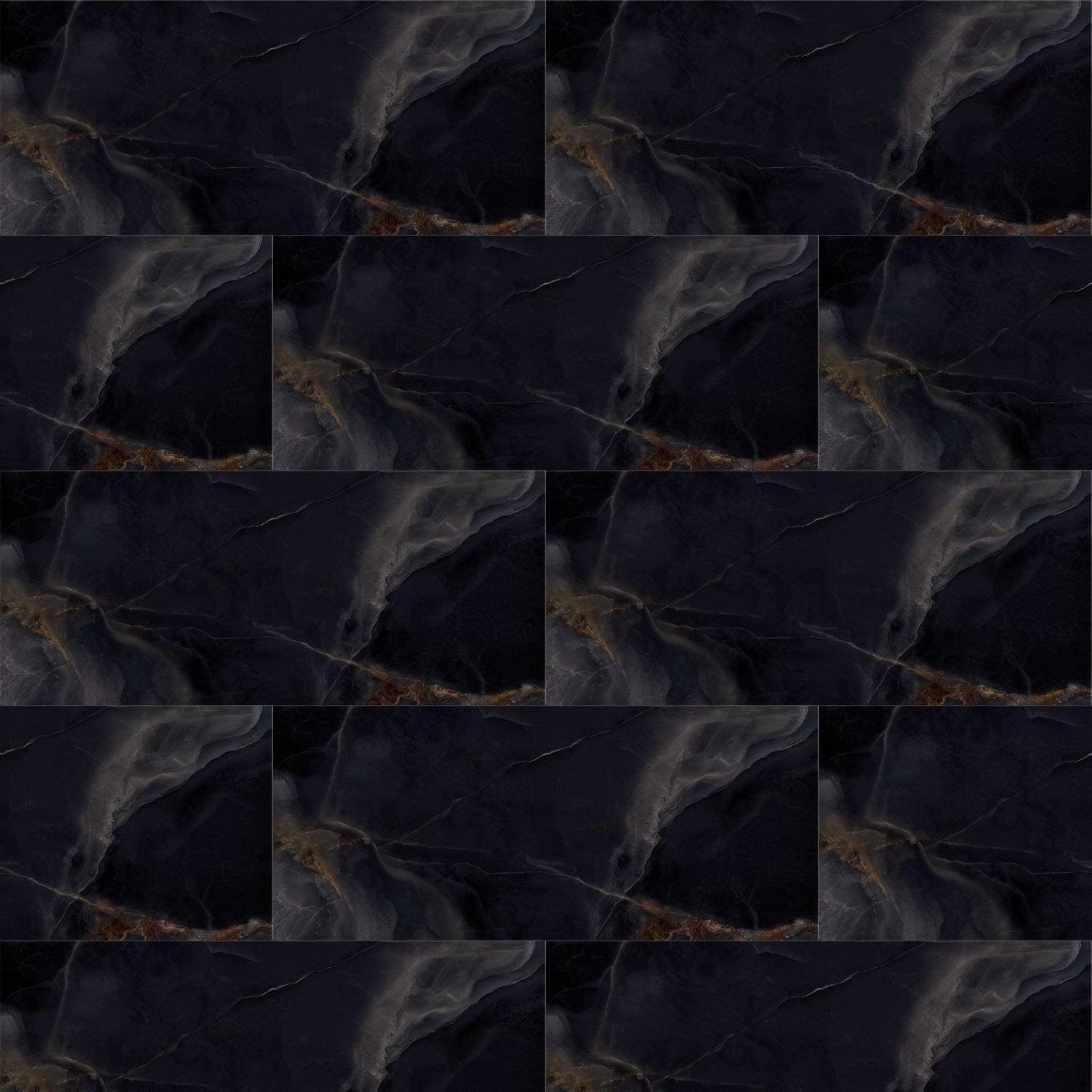 Dark gray onyx black marble tile with polished and matt finish featuring subtle lighter gray and warm brown veining