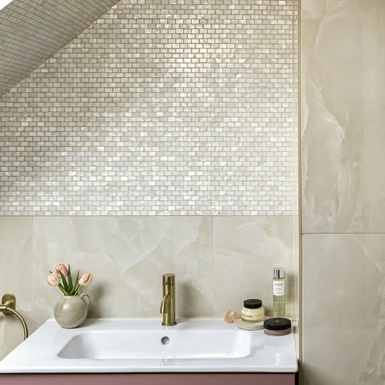 Onyx Ivory Polished Marble Effect Tile 60 x 120 - alternate view