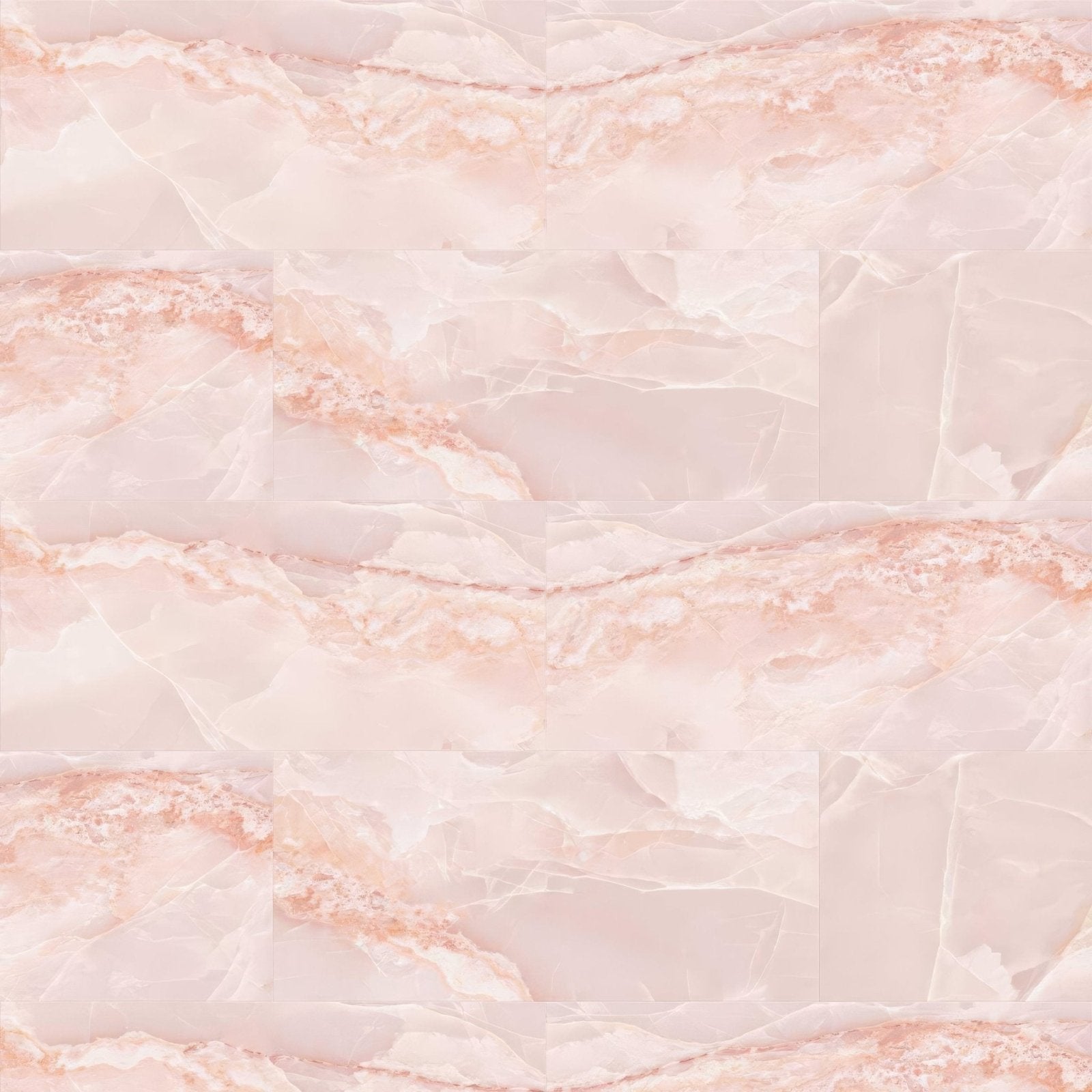 Pink marble patterned onyx pink tile with subtle veining and smooth glossy polished finish