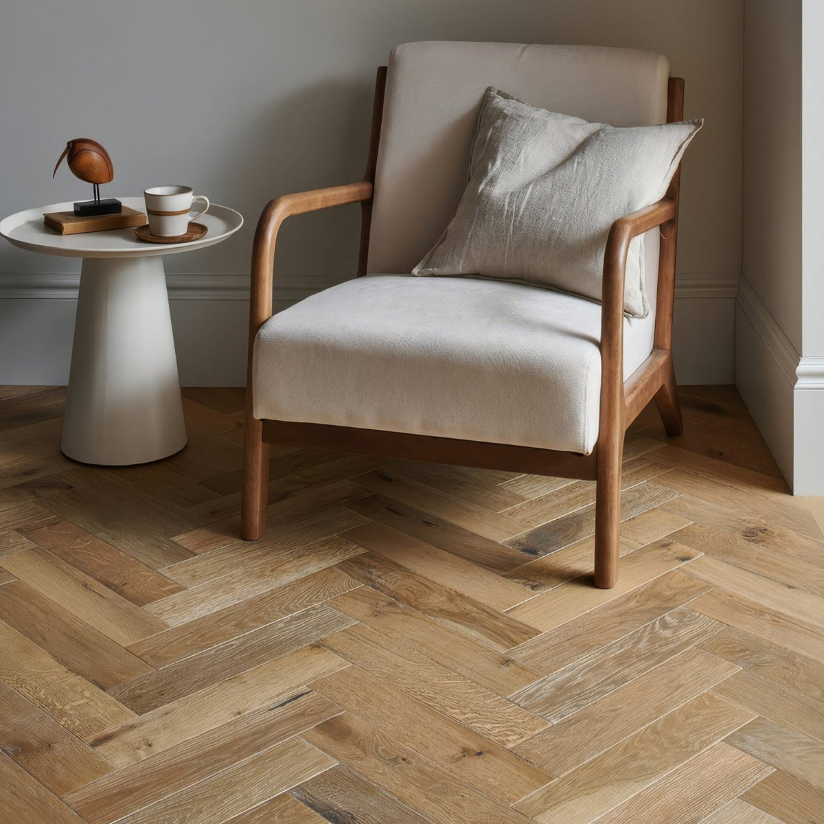Orkney Marbled Oak oak herringbone flooring