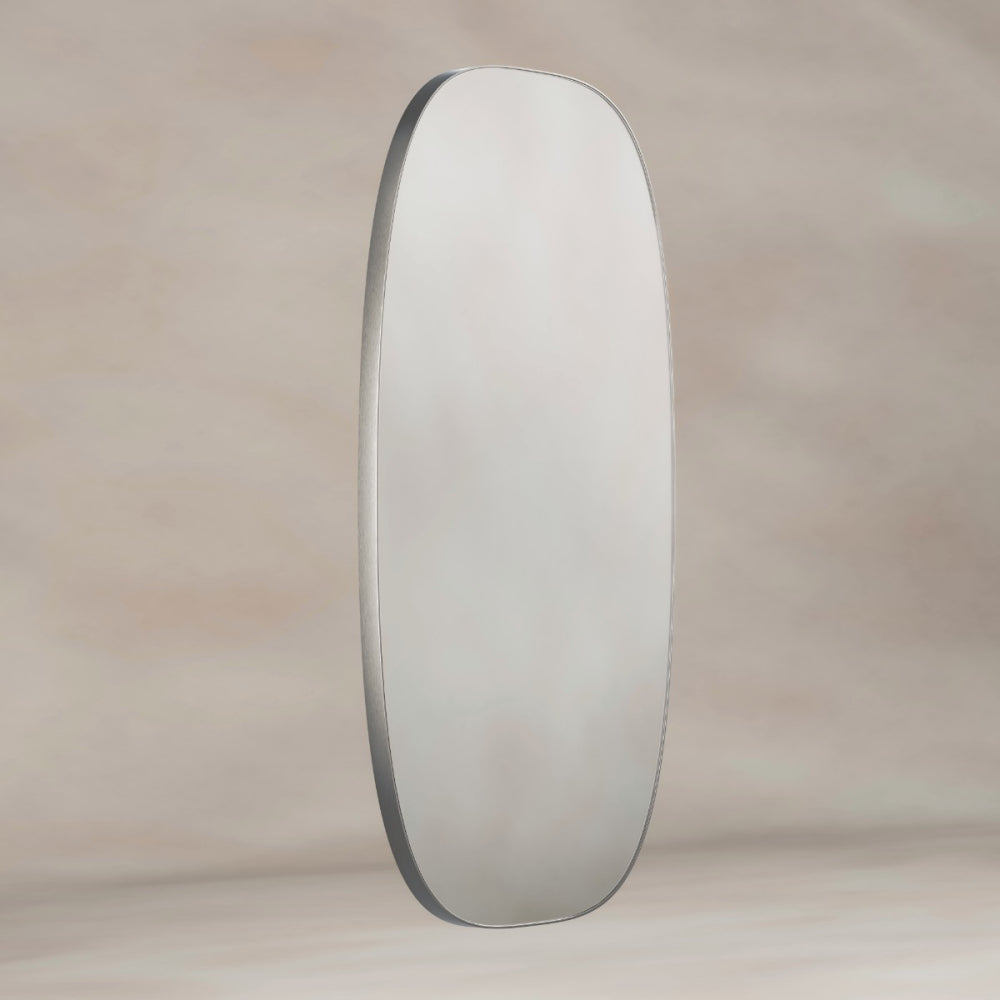Oslo Barrel Mirror 45x80cm in Brushed Nickel - Origins Living, view 2