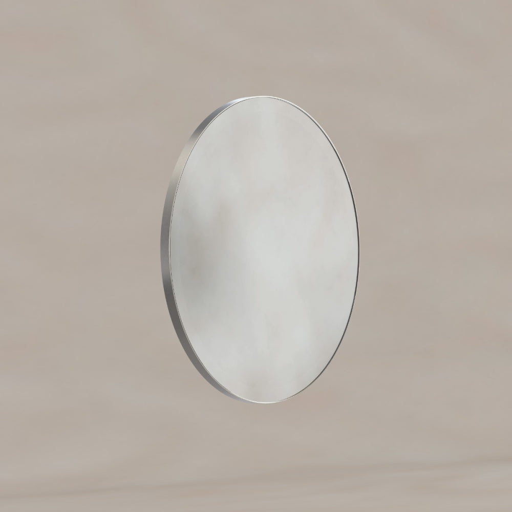 Oslo Round Mirror 60cm in Brushed Nickel - Origins Living, view 2