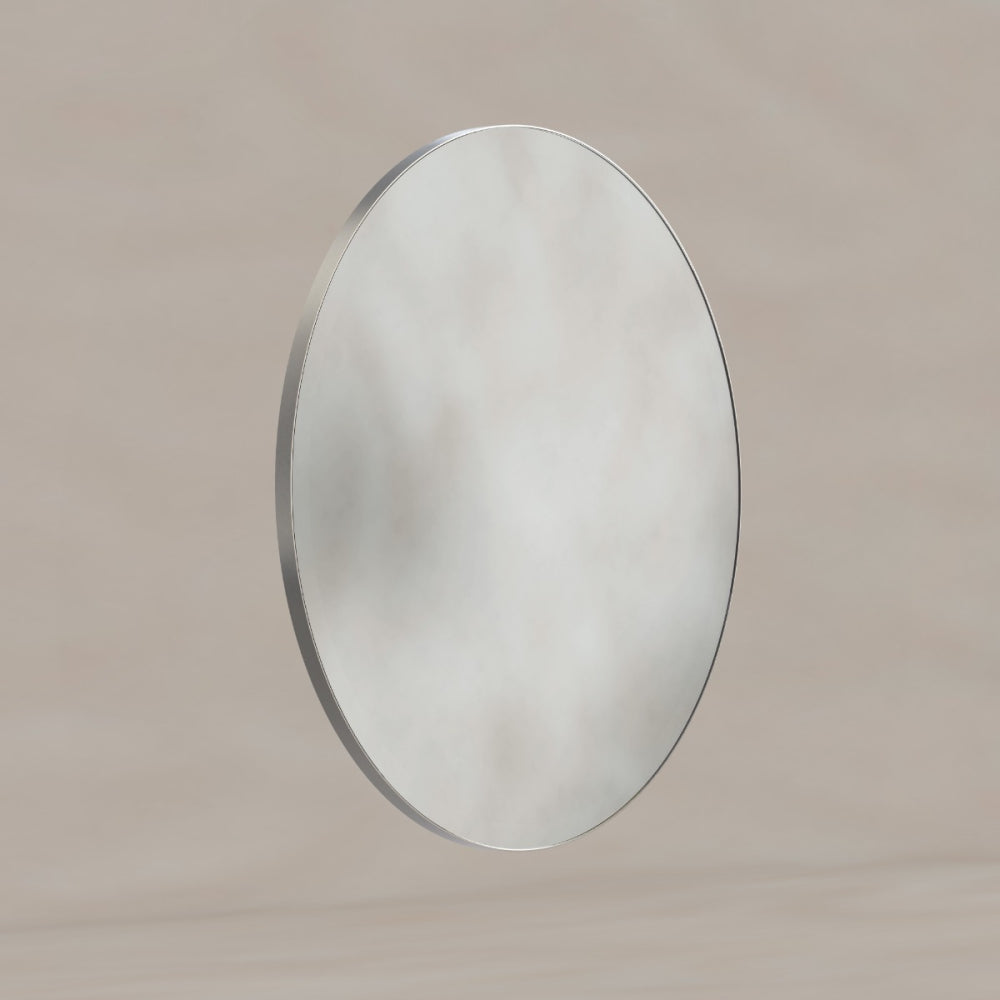 Oslo Round Mirror 80cm in Brushed Nickel - Origins Living, view 2