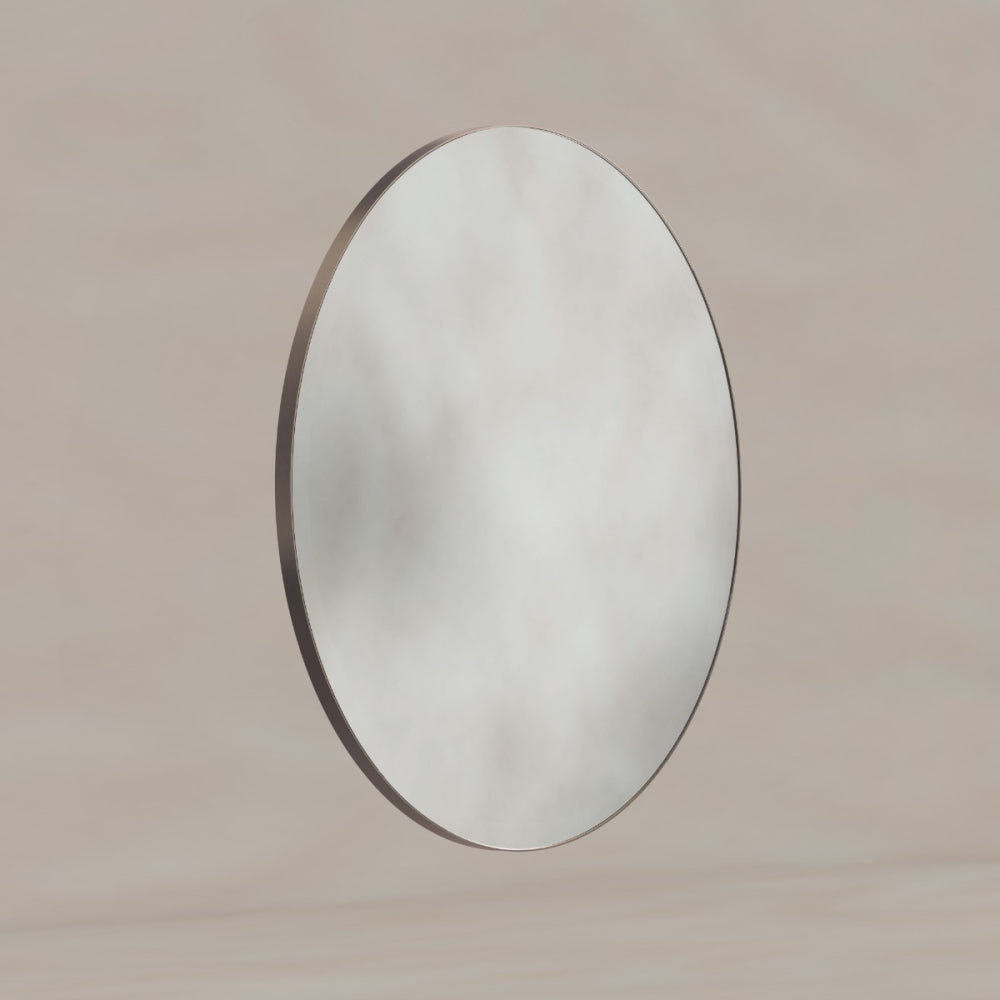 Oslo Round Mirror 80cm in Brushed Bronze - Origins Living