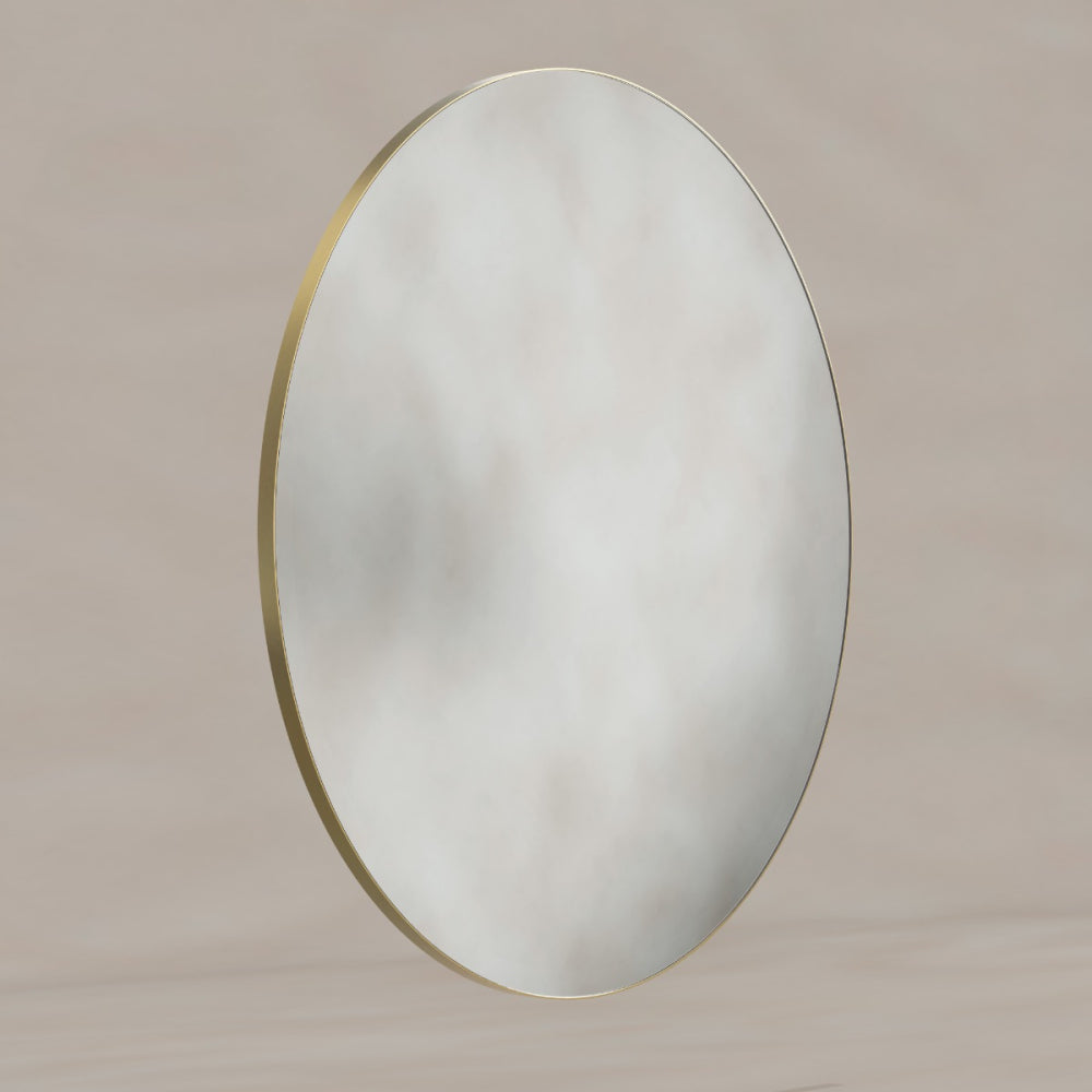 Oslo Round Mirror 100cm in Brushed Brass - Origins Living