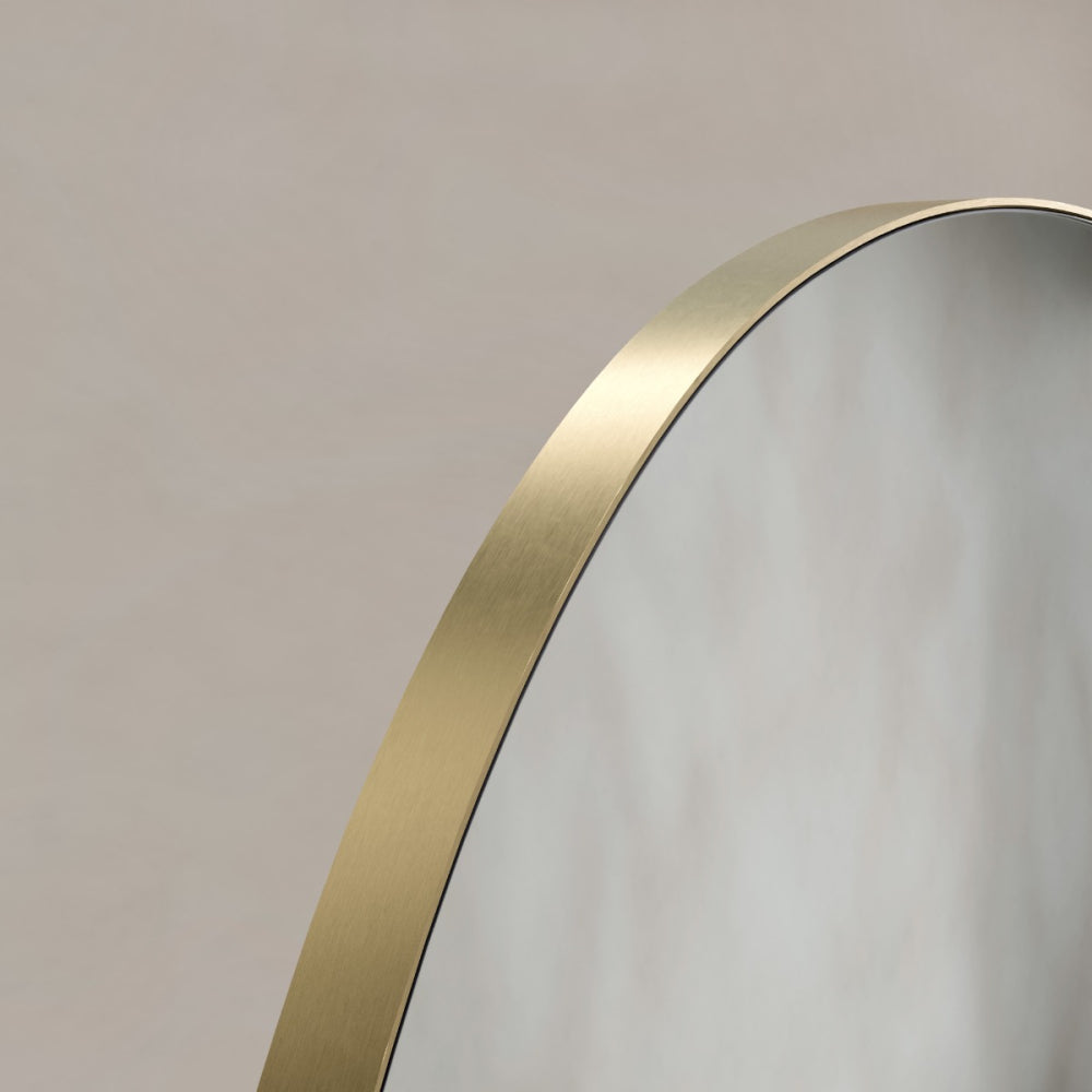 Oslo Organic Mirror 80cm in Brushed Brass - Origins Living, view 2