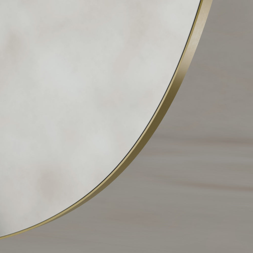 Oslo Organic Mirror 80cm in Brushed Brass - Origins Living, view 3