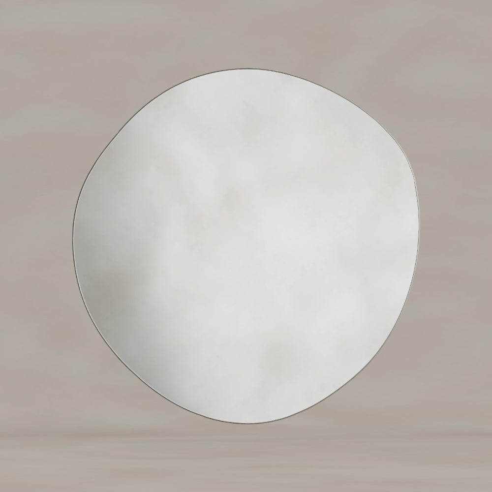 Oslo Organic Mirror 80cm in Brushed Nickel - Origins Living, view 5